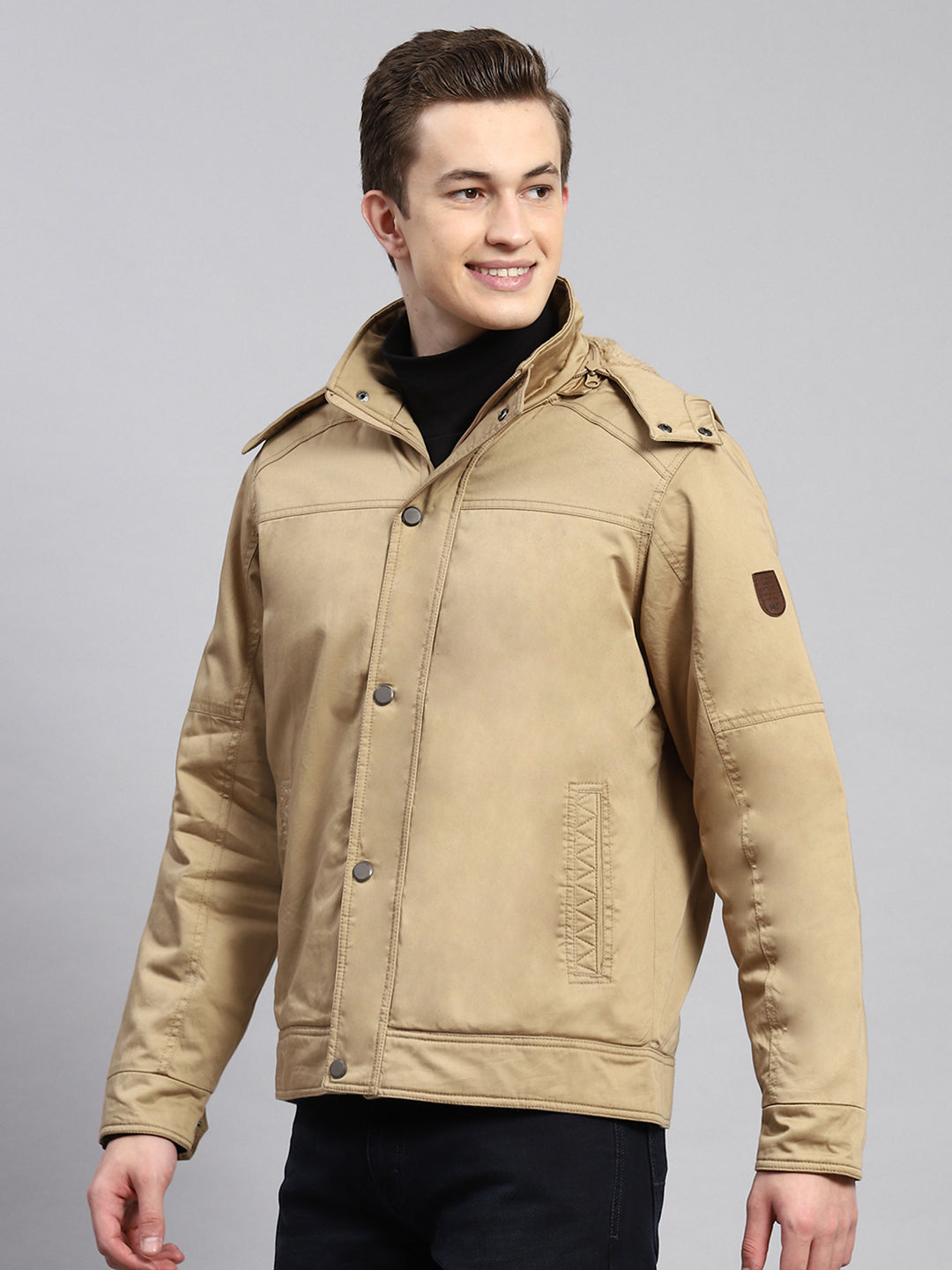 Men Brown Plain Jacket