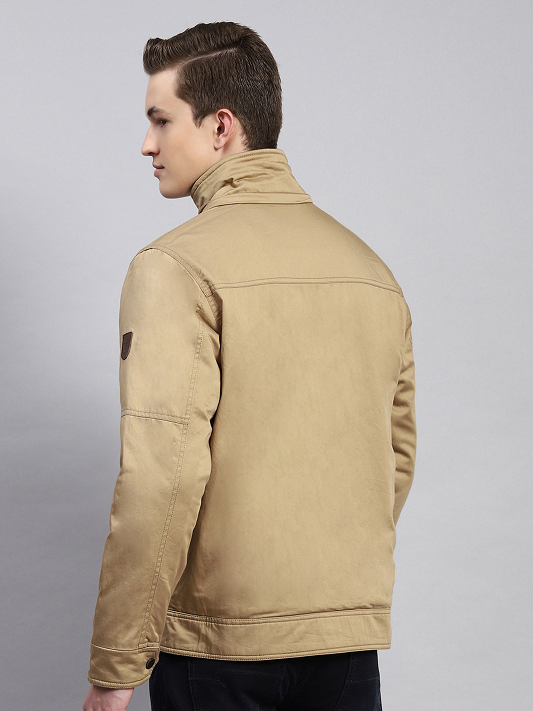 Men Brown Plain Jacket