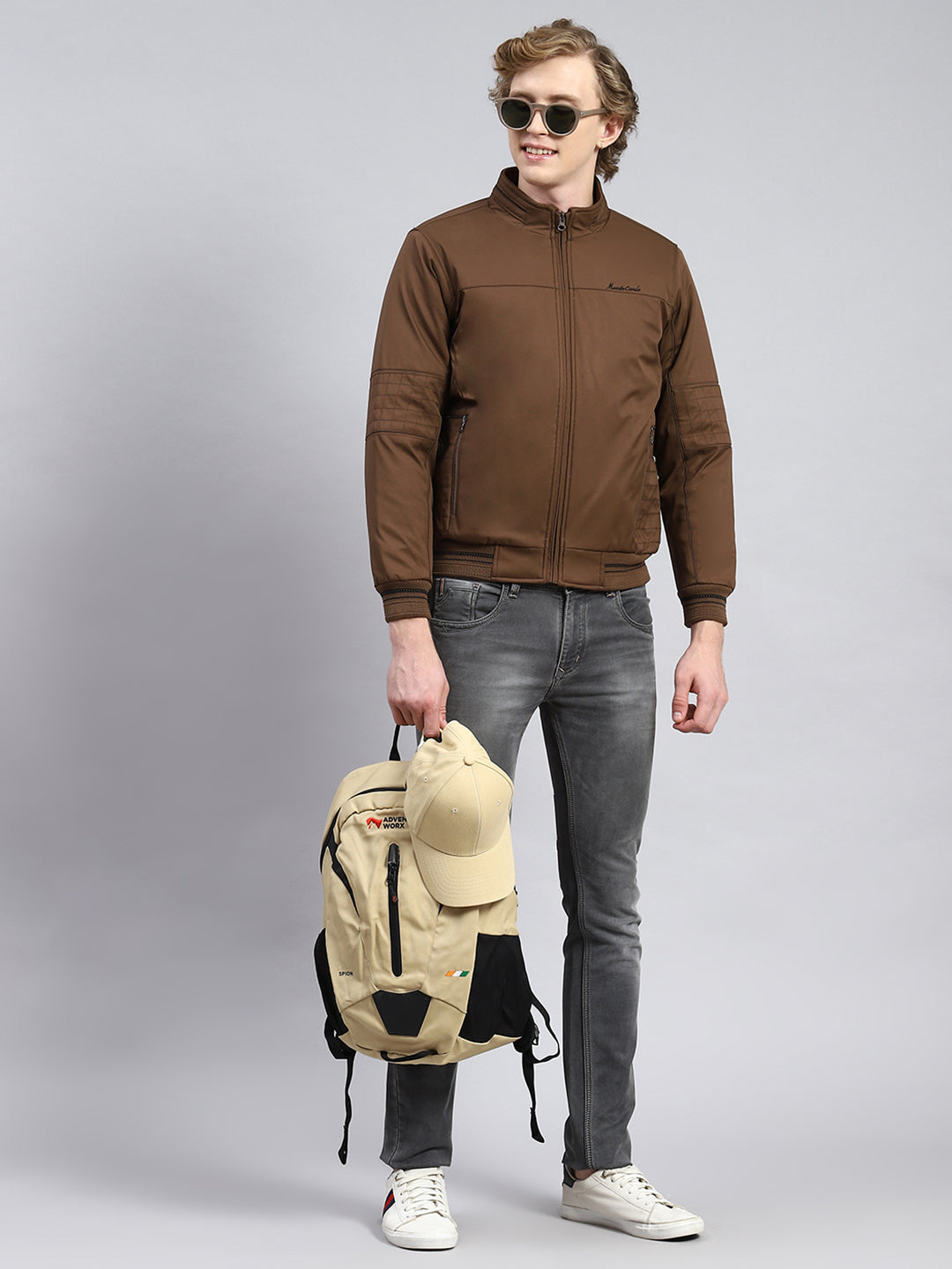 Men Brown Plain Jacket