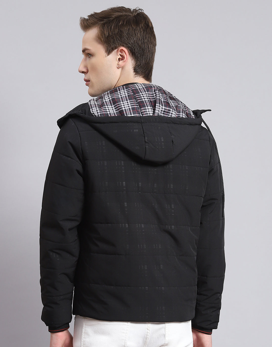 Plain black jacket without clearance hood