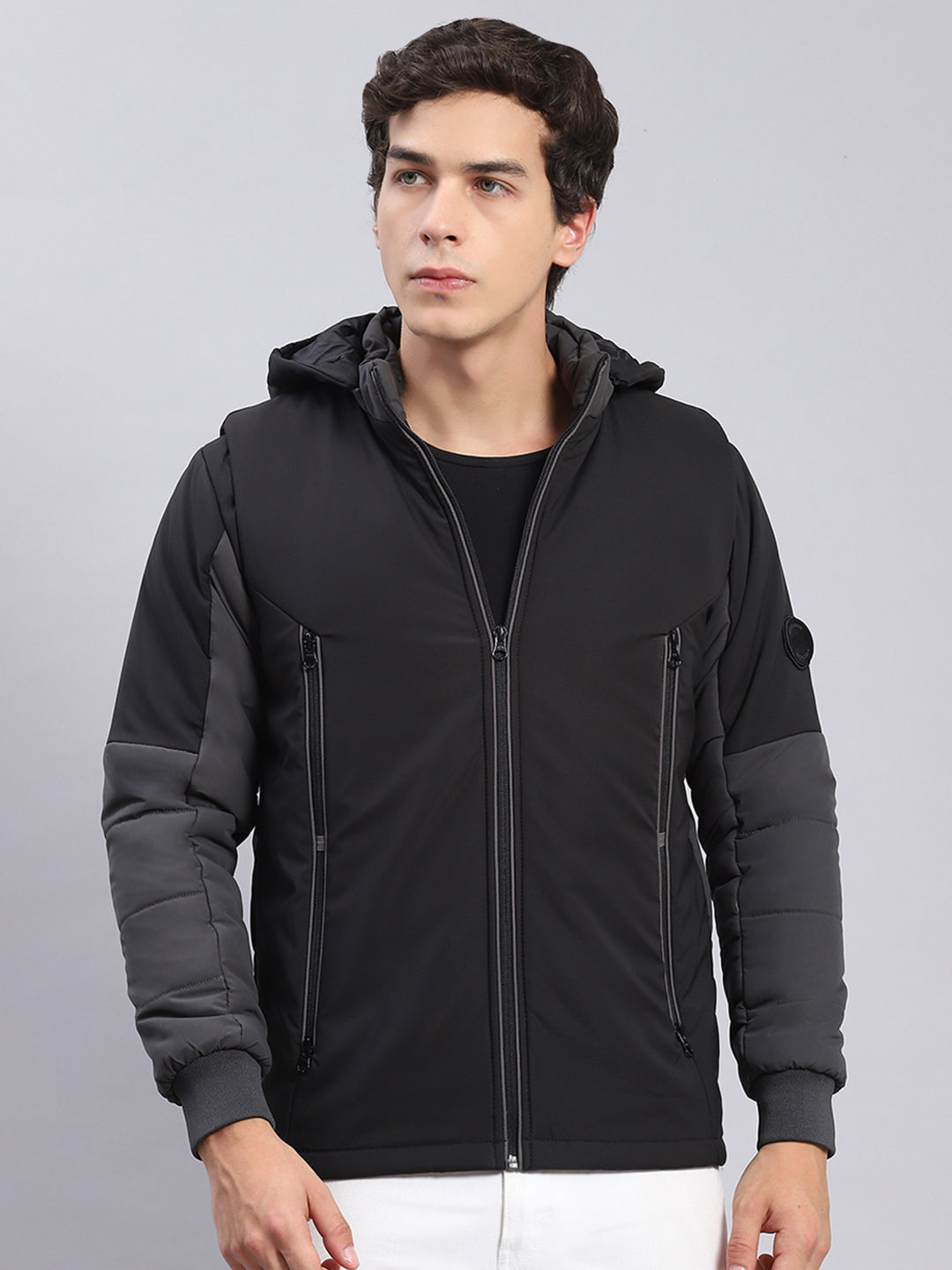 Buy Monte Carlo Black Solid Spread Collar Jacket at Amazon.in