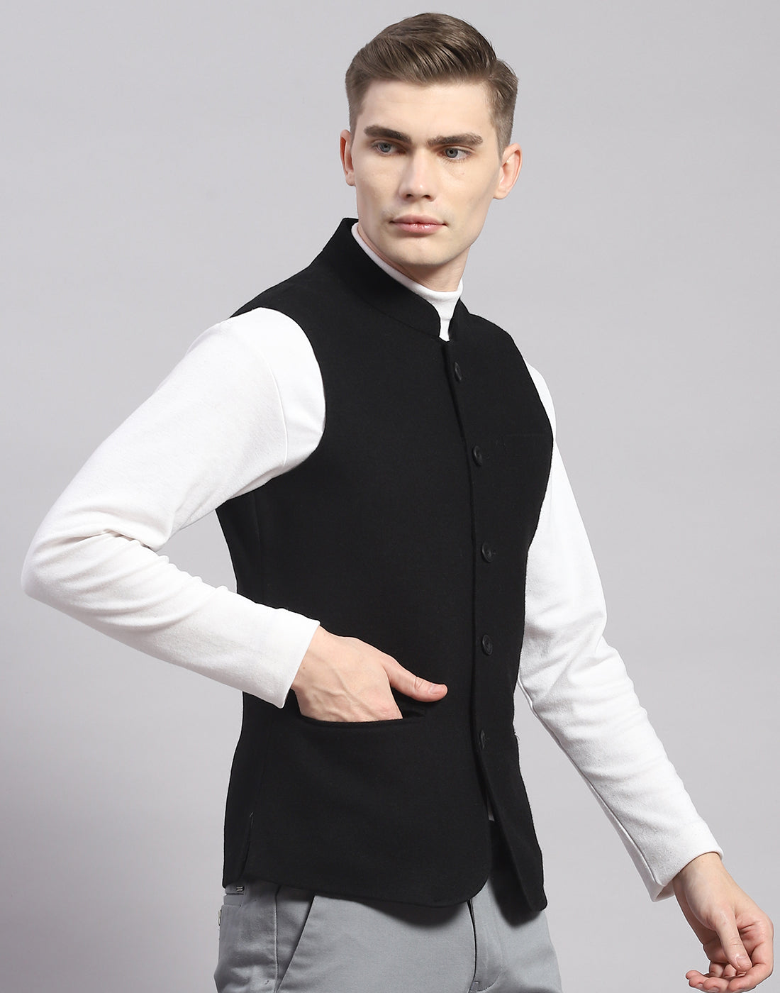 HARRIS WHARF LONDON smart-casual jacket 'Nehru Jacket' black | BRAUN Hamburg