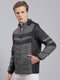 Men Grey Solid Hooded Full Sleeve Jacket