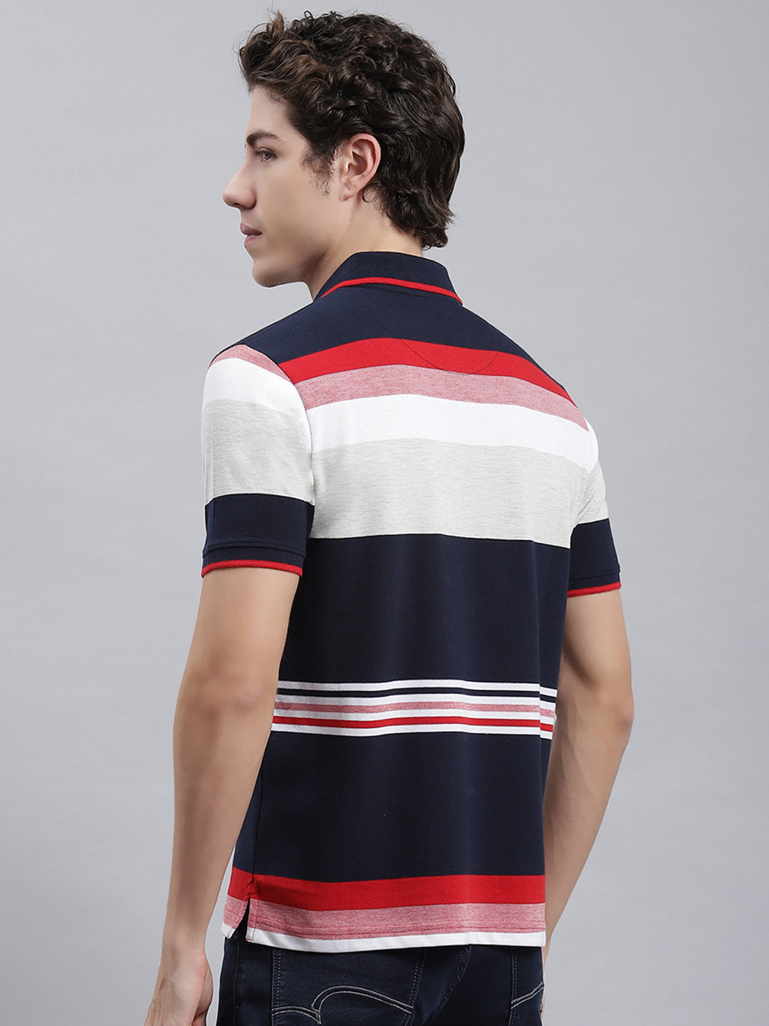 Men Blue Stripe T-Shirt