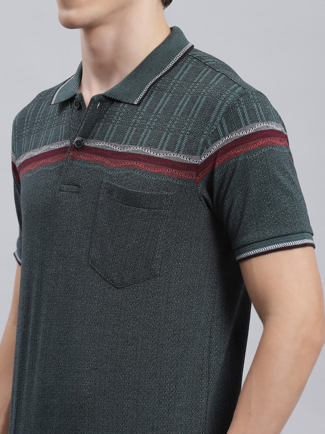 Men Green Stripe T-Shirt