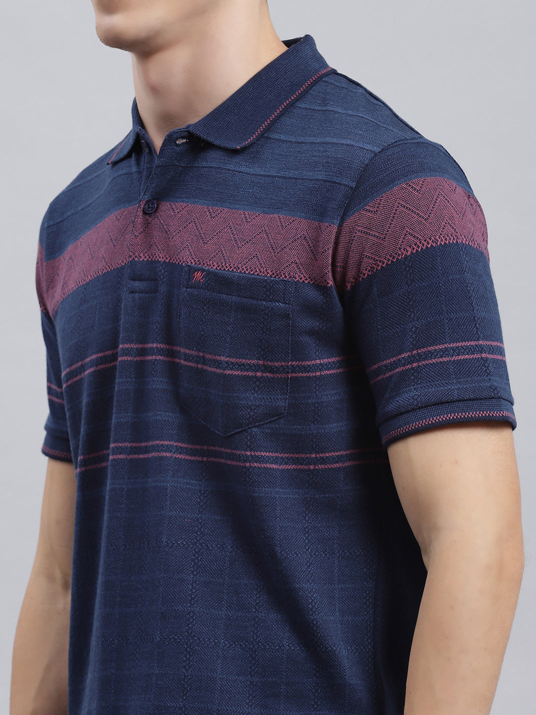 Men Blue Stripe T-Shirt