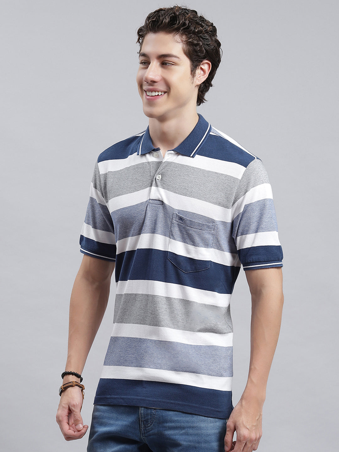 Men Denim Stripe T-Shirt