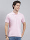 Men Pink Jaquard T-Shirt