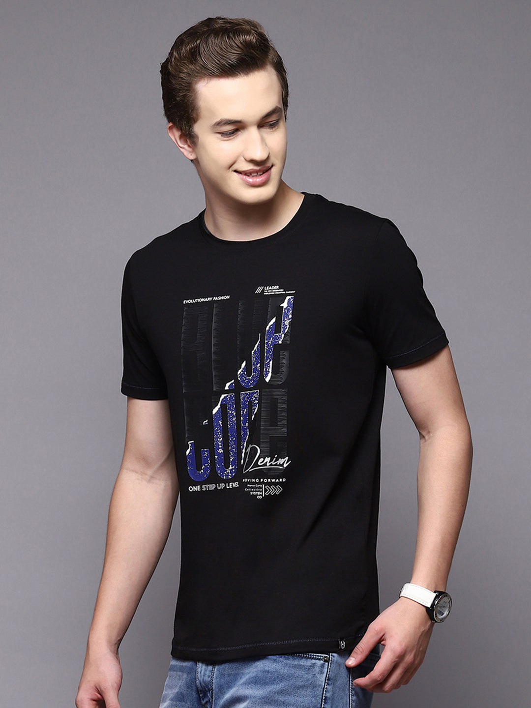 Mens black round neck t shirt hotsell