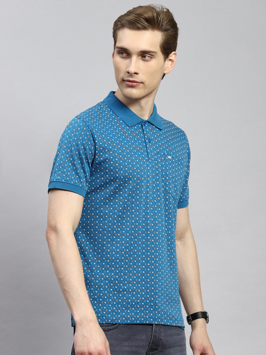 Men Blue Printed T-Shirt