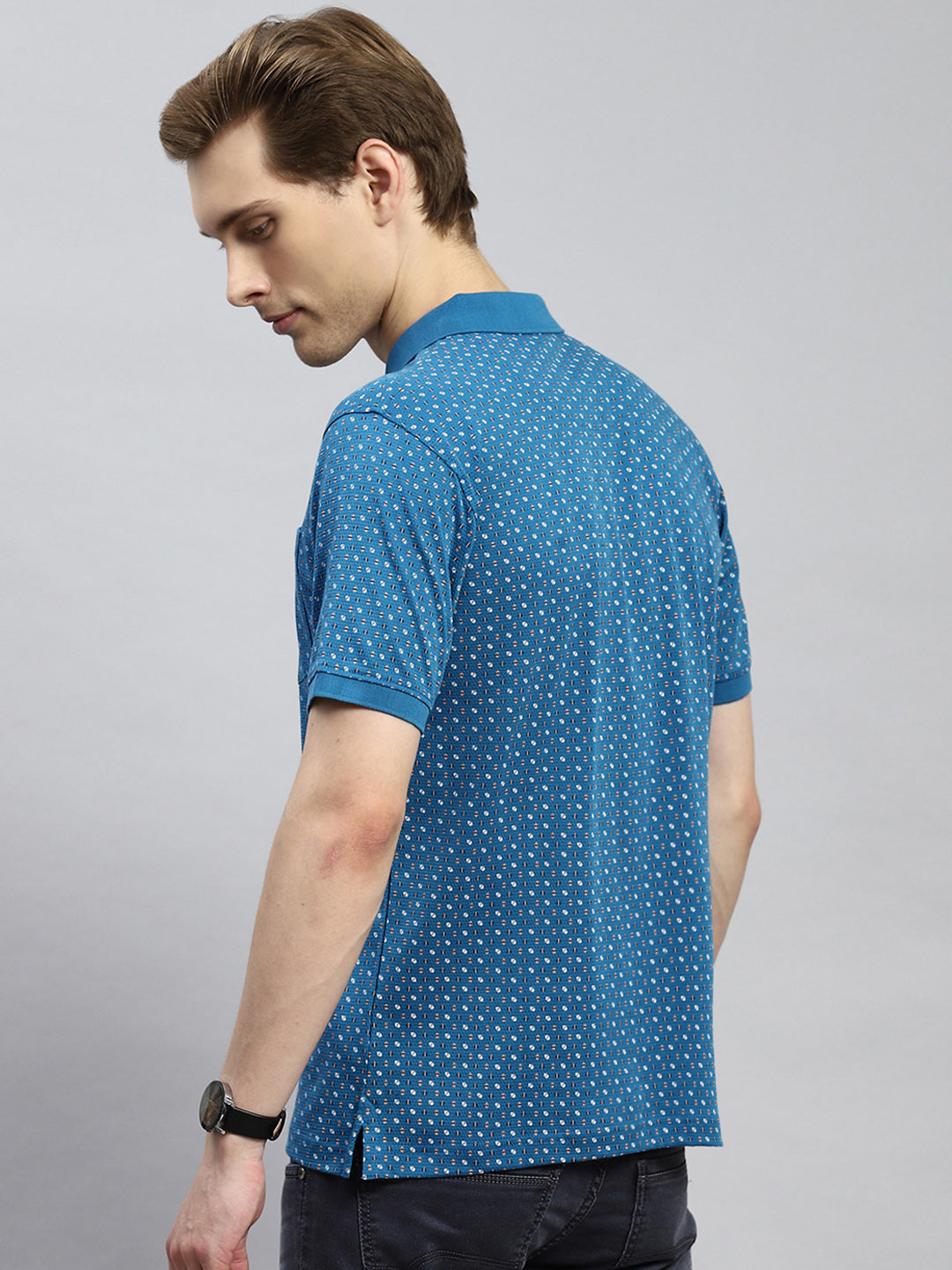 Men Blue Printed T-Shirt