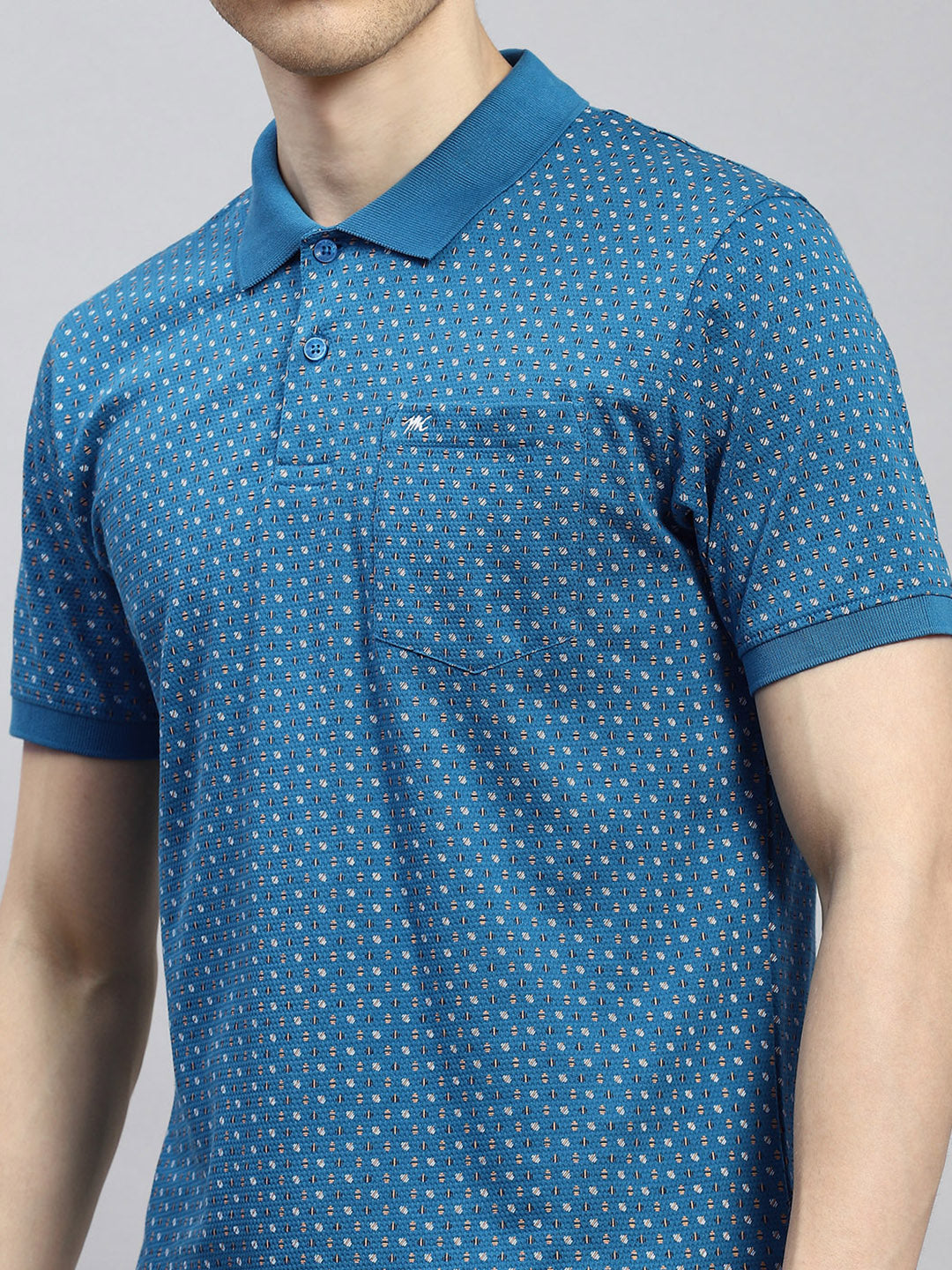 Men Blue Printed T-Shirt