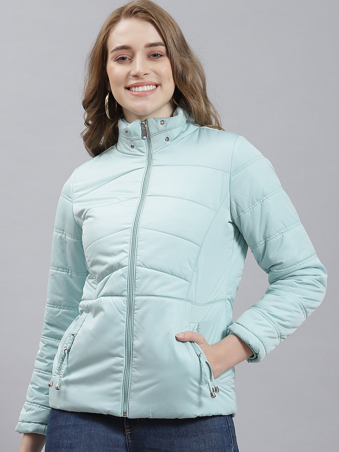 Buy online Girls Blue Hooded Bomber Jackets from winterwear for Women by  Crimsoune Club for ₹1319 at 59% off | 2024 Limeroad.com