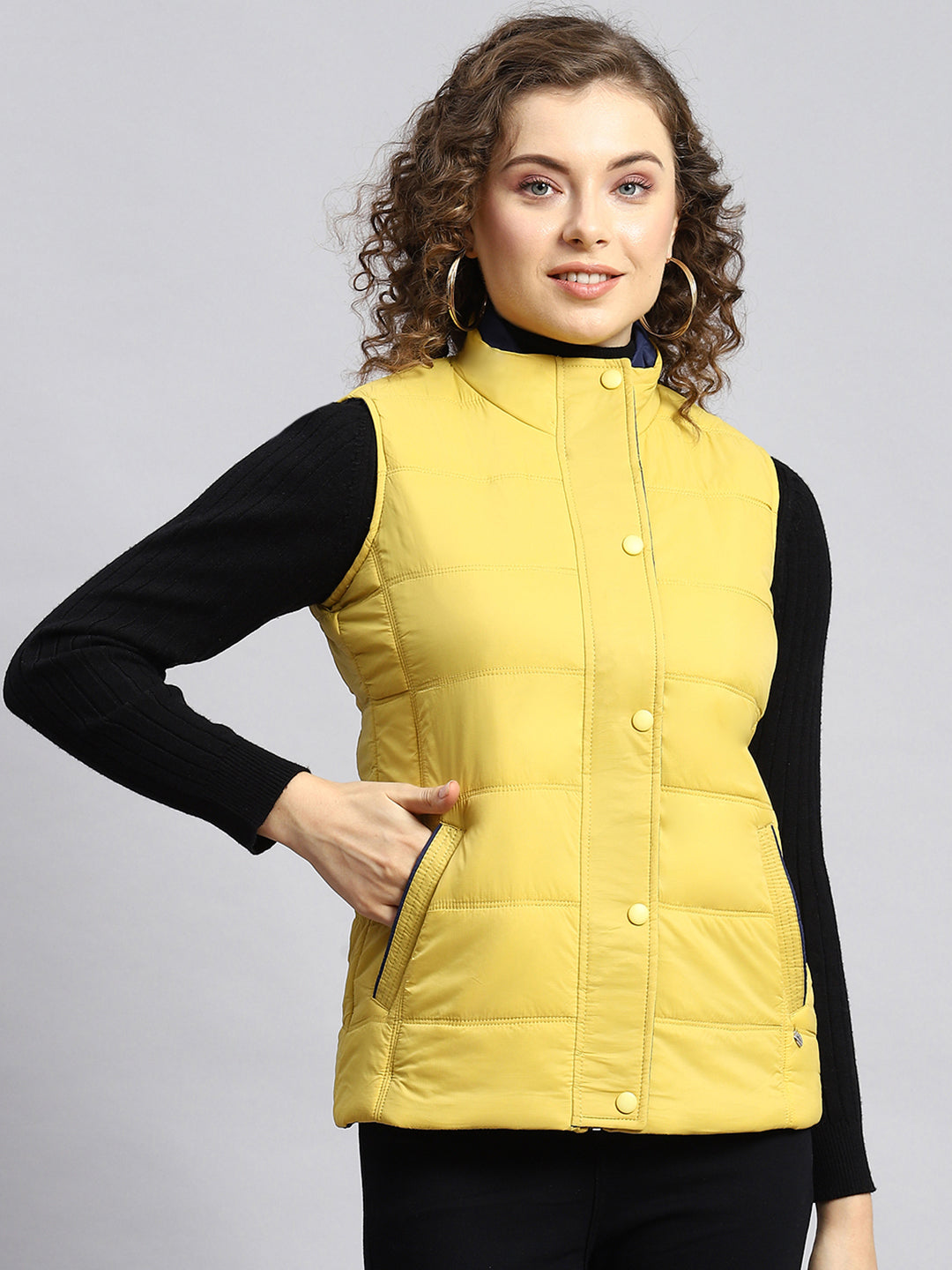 Women Mustard Printed Jacket