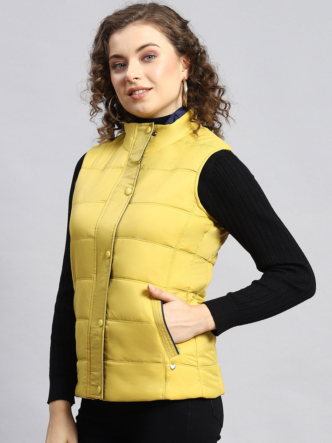 Women Mustard Printed Jacket