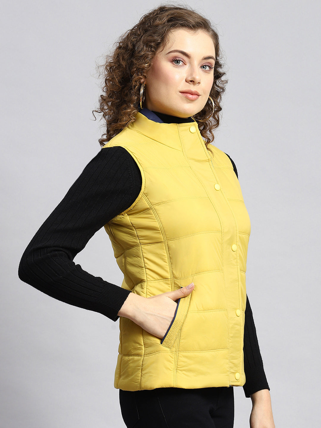 Women Mustard Printed Jacket