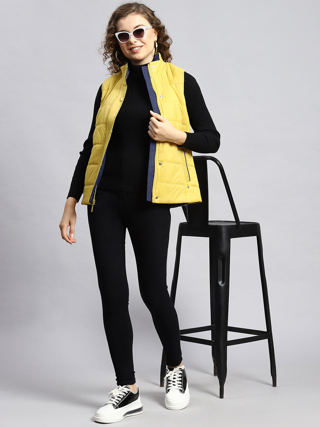 Women Mustard Printed Jacket