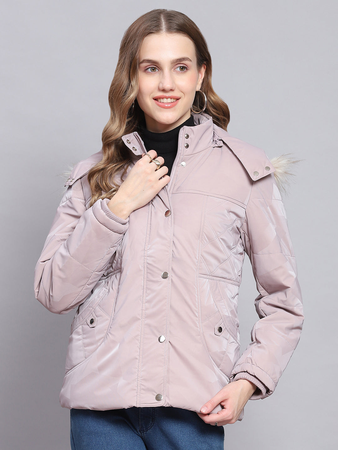 Buy MONTE CARLO Womens Band Collar Check Jacket | Shoppers Stop
