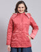 Women Pink Solid Hooded Full Sleeve Jacket