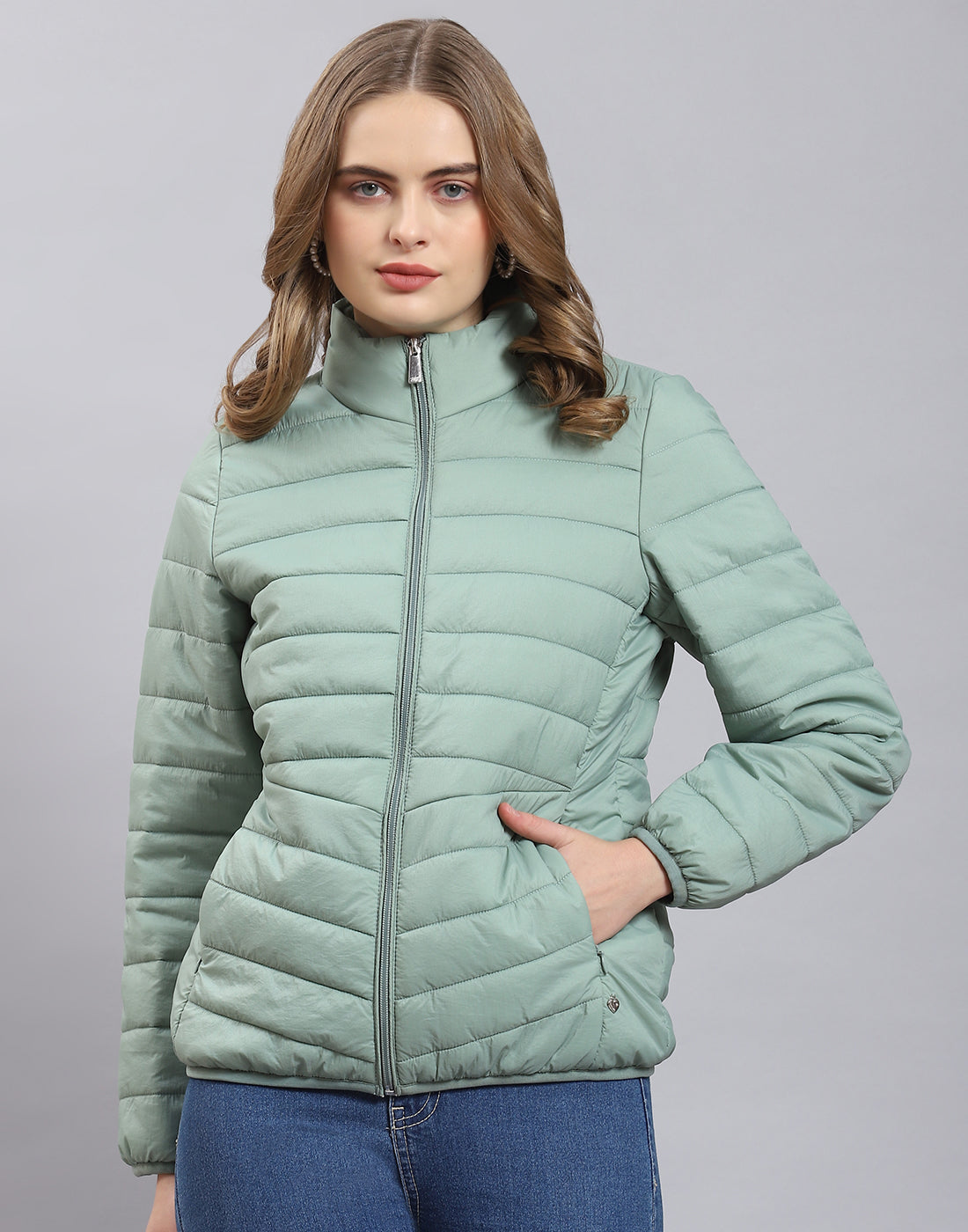 Buy Monte Carlo Women Blue Solid Hooded Padded Jacket - Jackets for Women  10535536 | Myntra