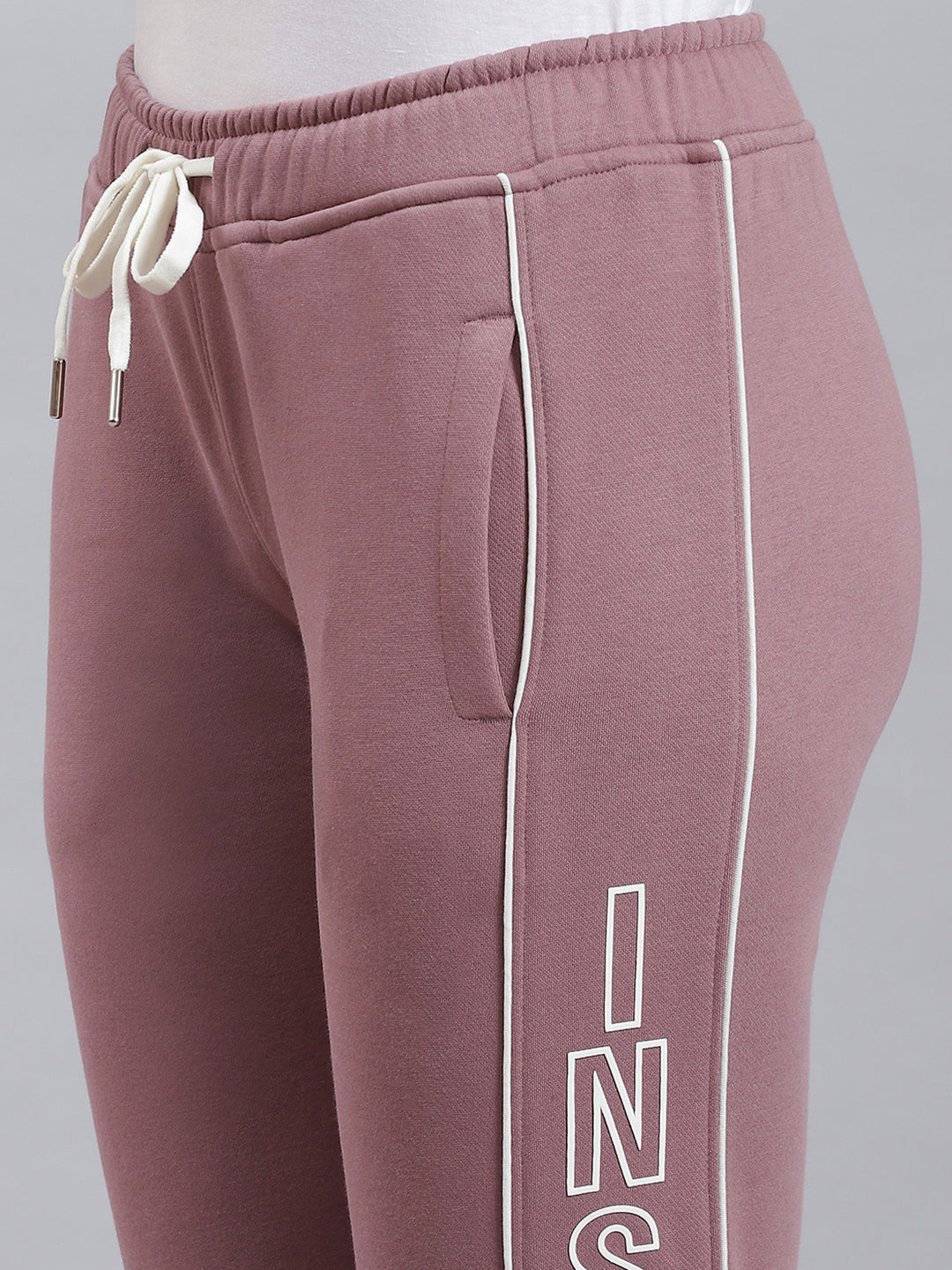 Women Pink Solid Regular Fit Winter Lowers