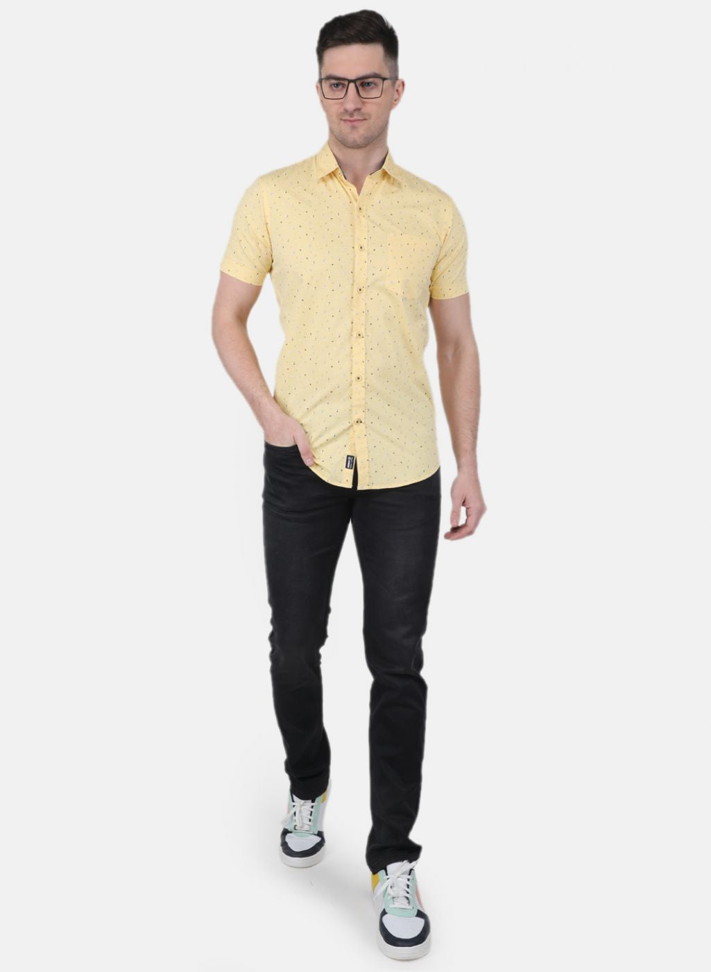 Men Yellow Printed Shirt