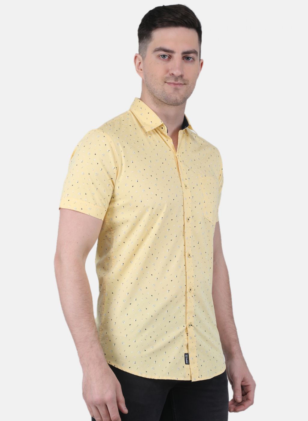 Men Yellow Printed Shirt