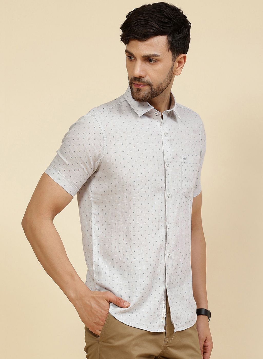 Men Grey Printed Shirt