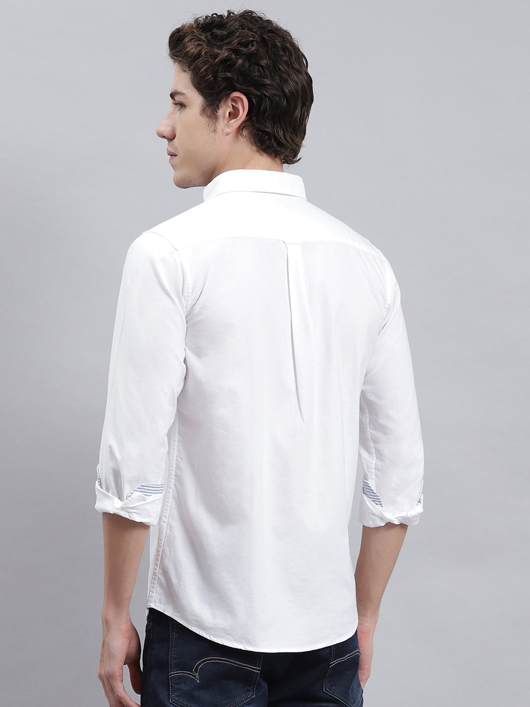 Men White Solid Shirt