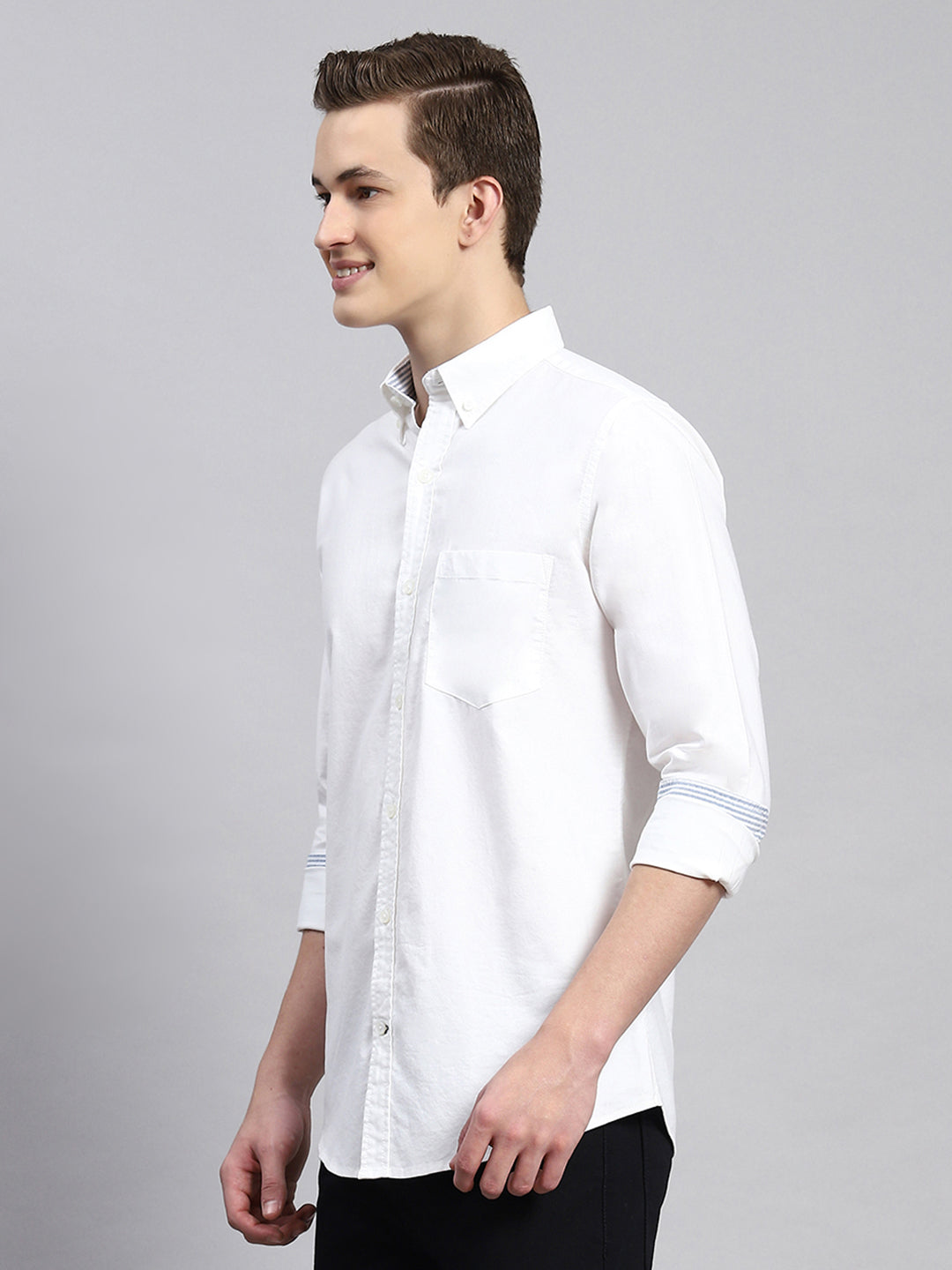 Men White Solid Shirt