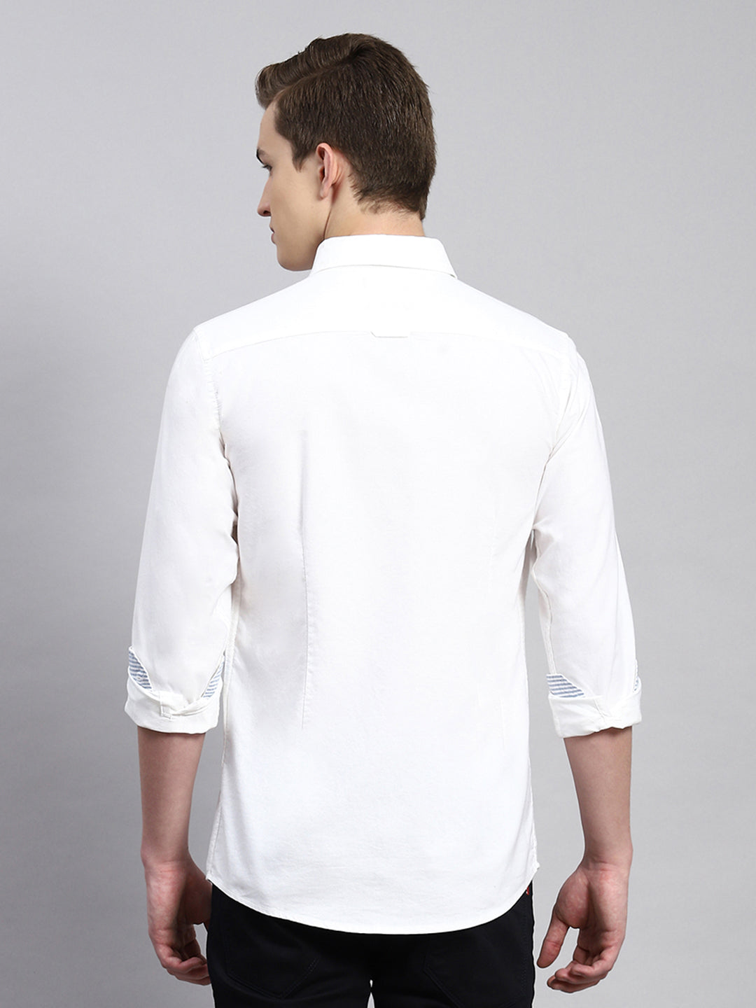 Men White Solid Shirt