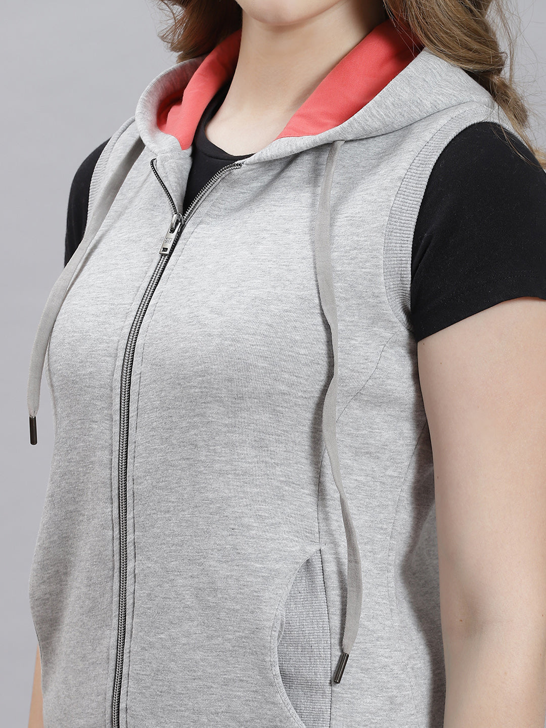 Women Grey Plain Sweatshirt