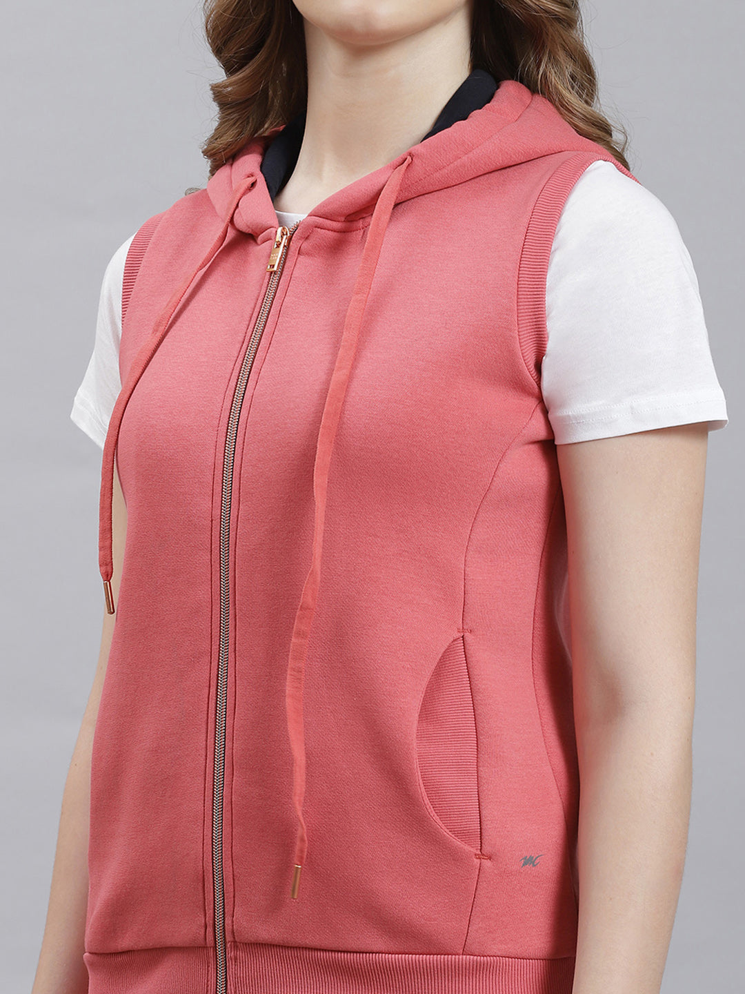 Women Pink Plain Sweatshirt