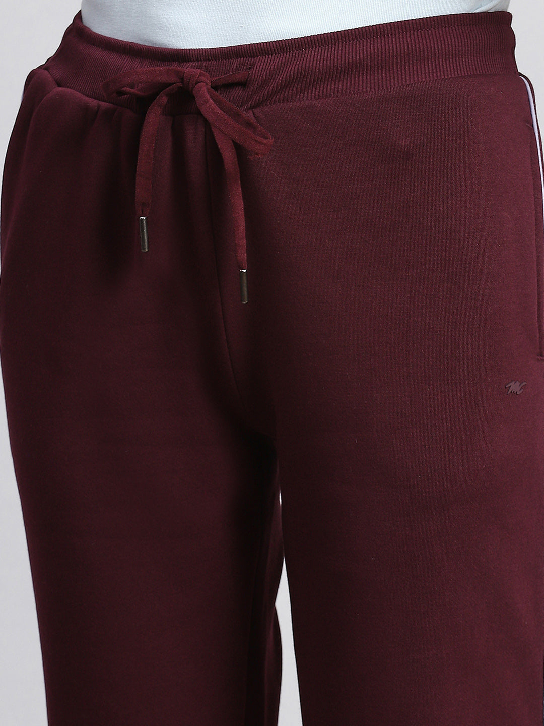 Women Maroon Plain Winter Lower