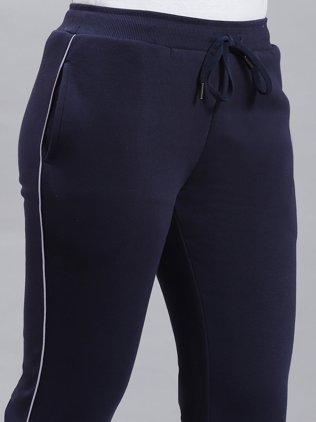 Women Blue Plain Winter Lower