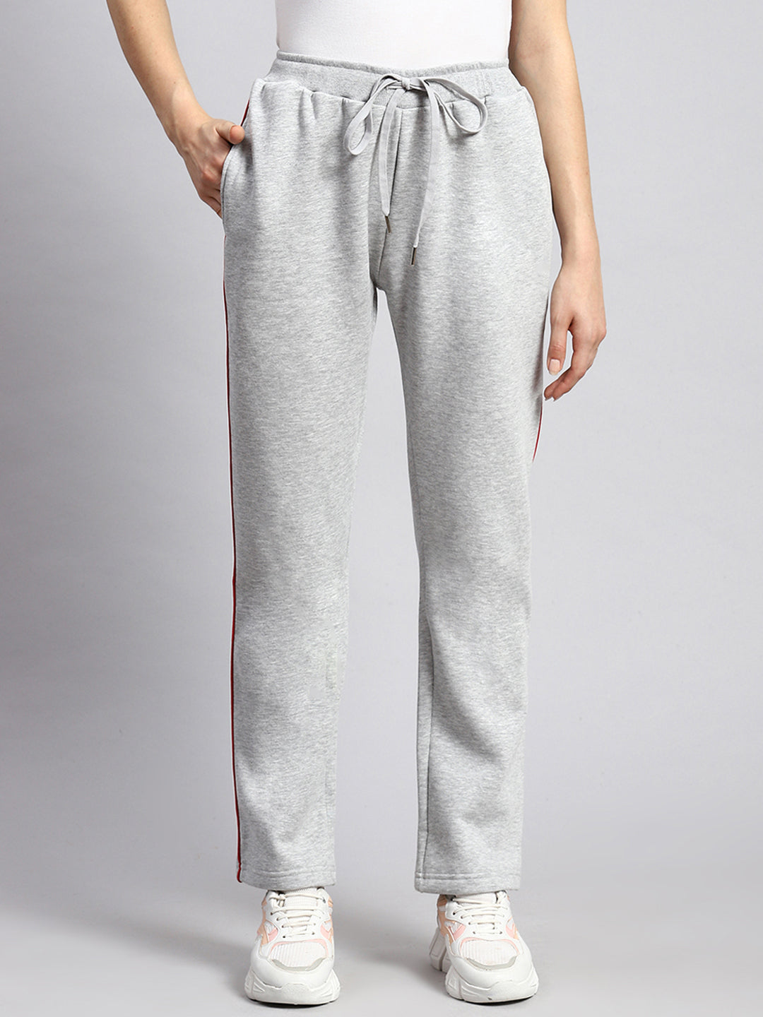 Women Grey Plain Winter Lower