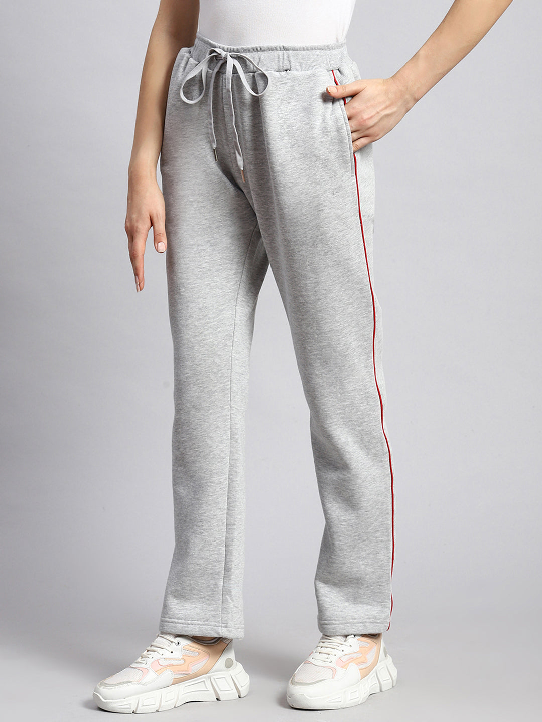 Women Grey Plain Winter Lower