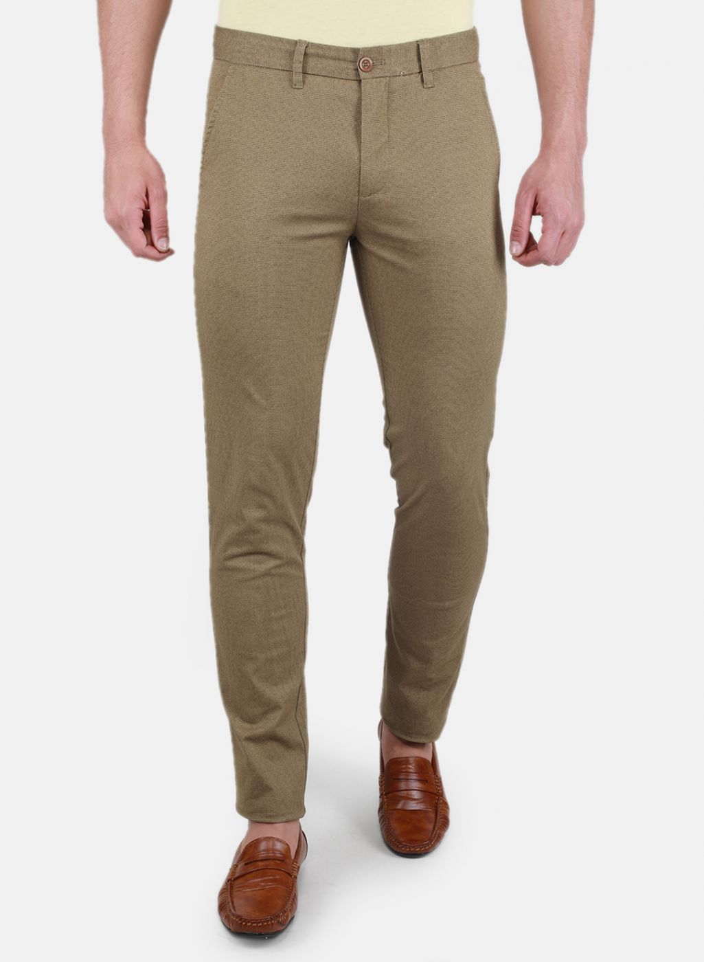 Tailored Fit Light Grey Donegal Trousers | Buy Online at Moss