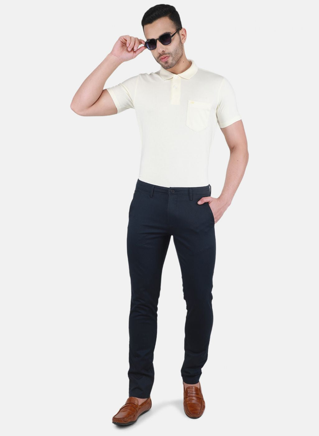 Men NAvy Blue Regular Fit Trouser