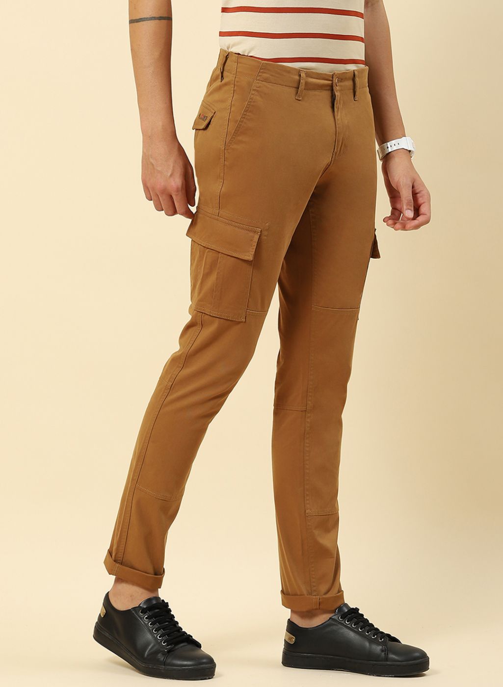 Men Khaki Regular Fit Trouser