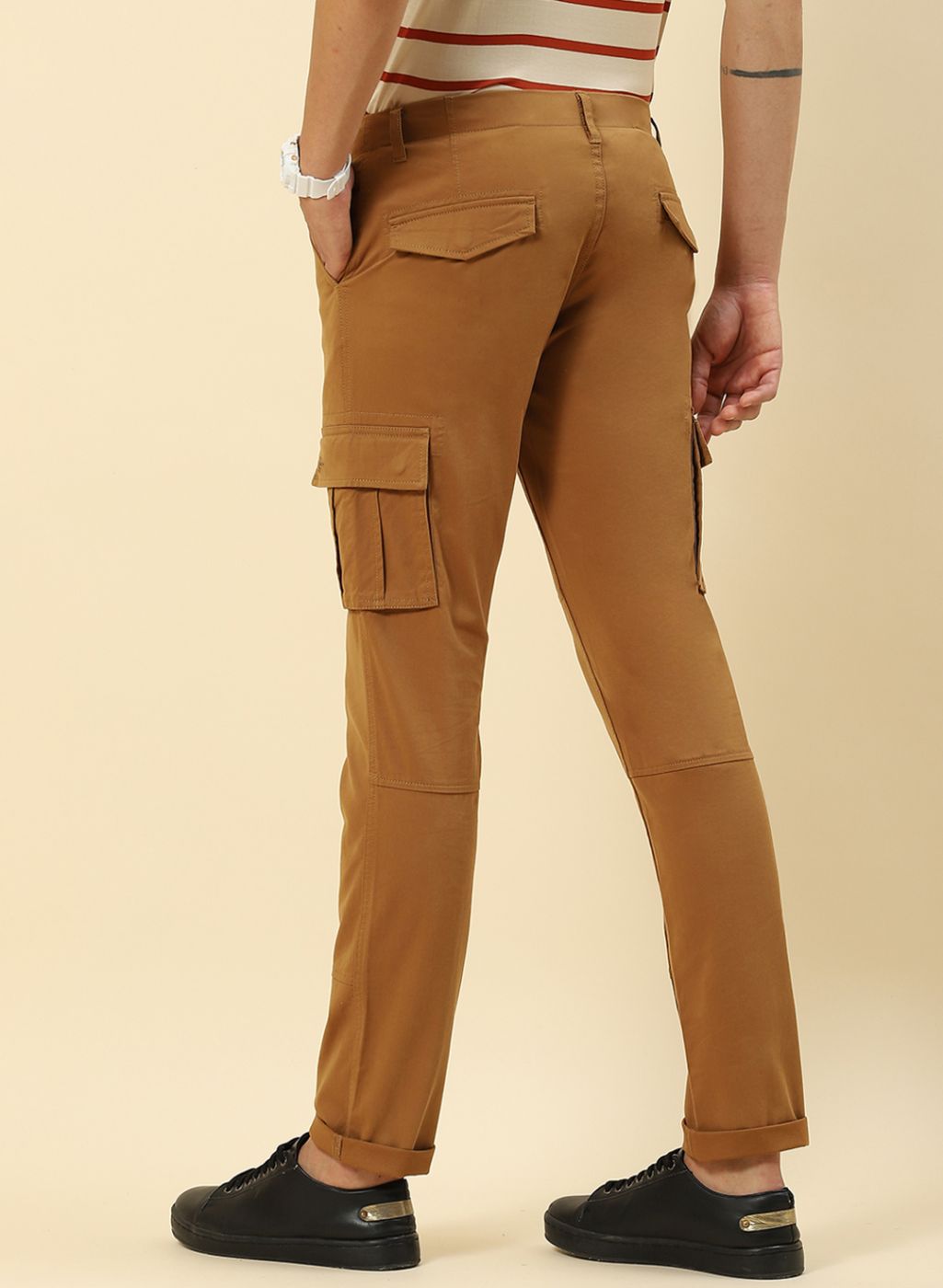 Men Khaki Regular Fit Trouser