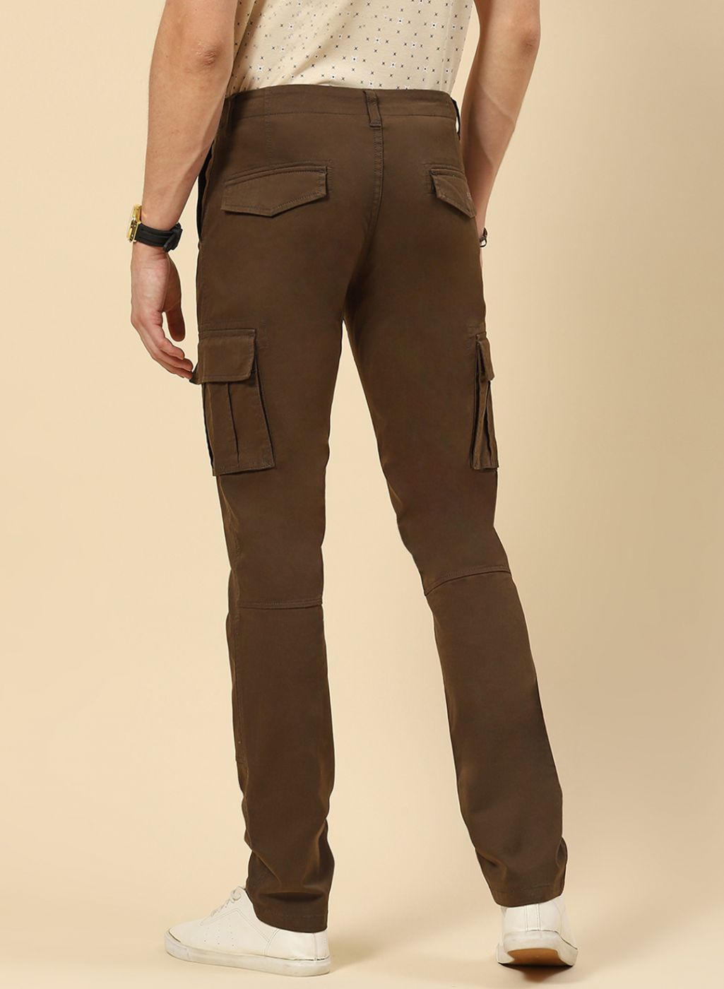 Men Olive Regular Fit Trouser