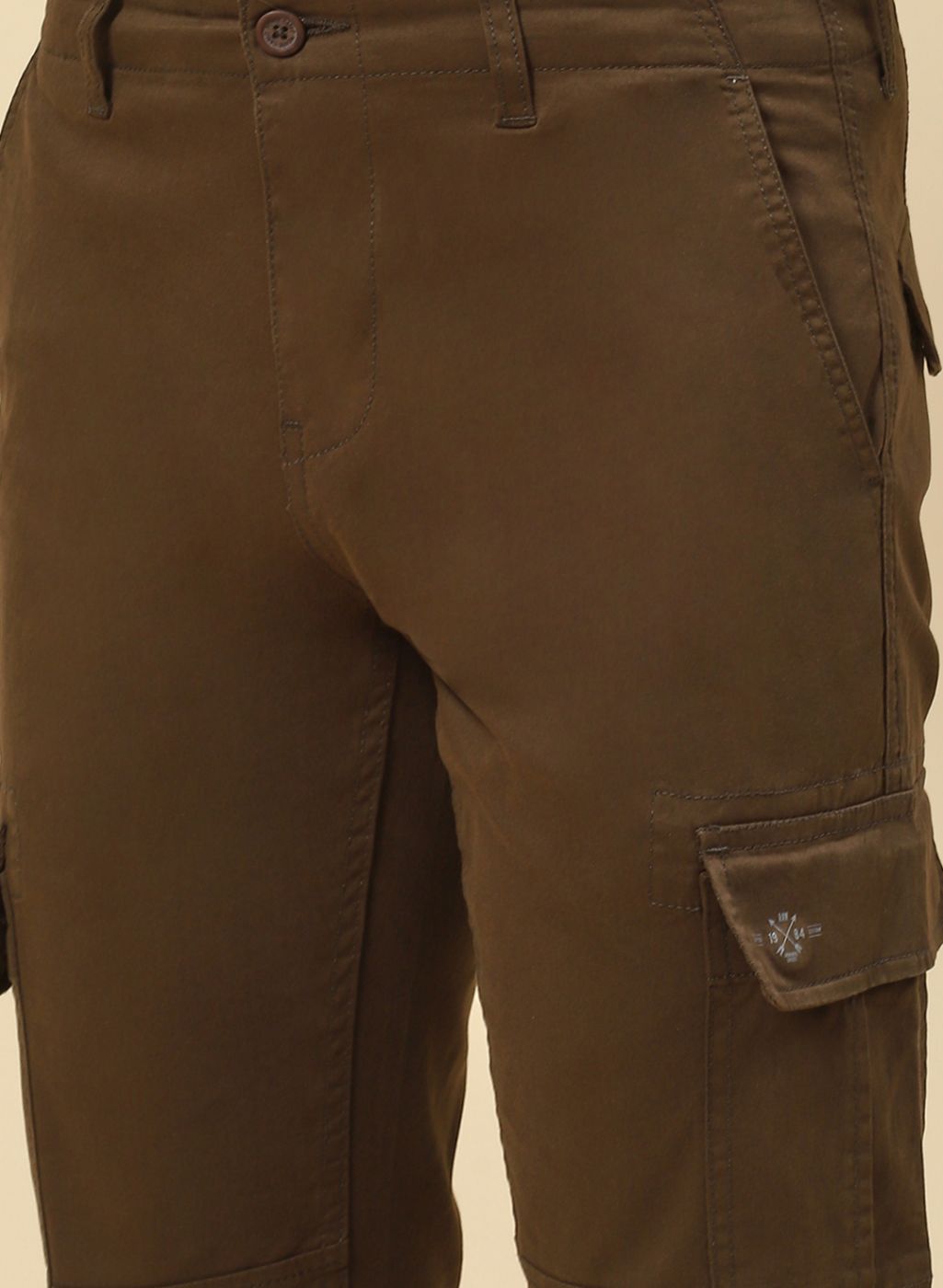 Men Olive Regular Fit Trouser