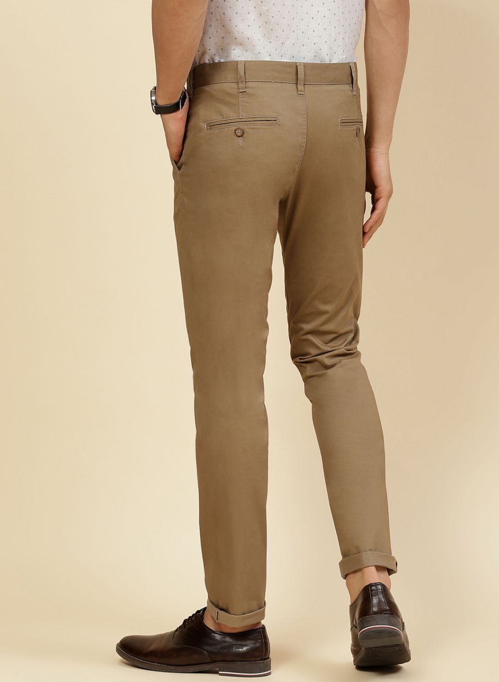 Buy Men Khaki Regular Fit Trouser Online in India - Monte Carlo