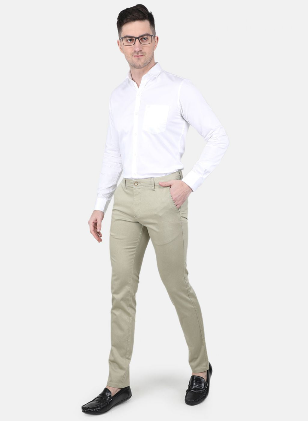 Men Beige Regular Fit Trouser