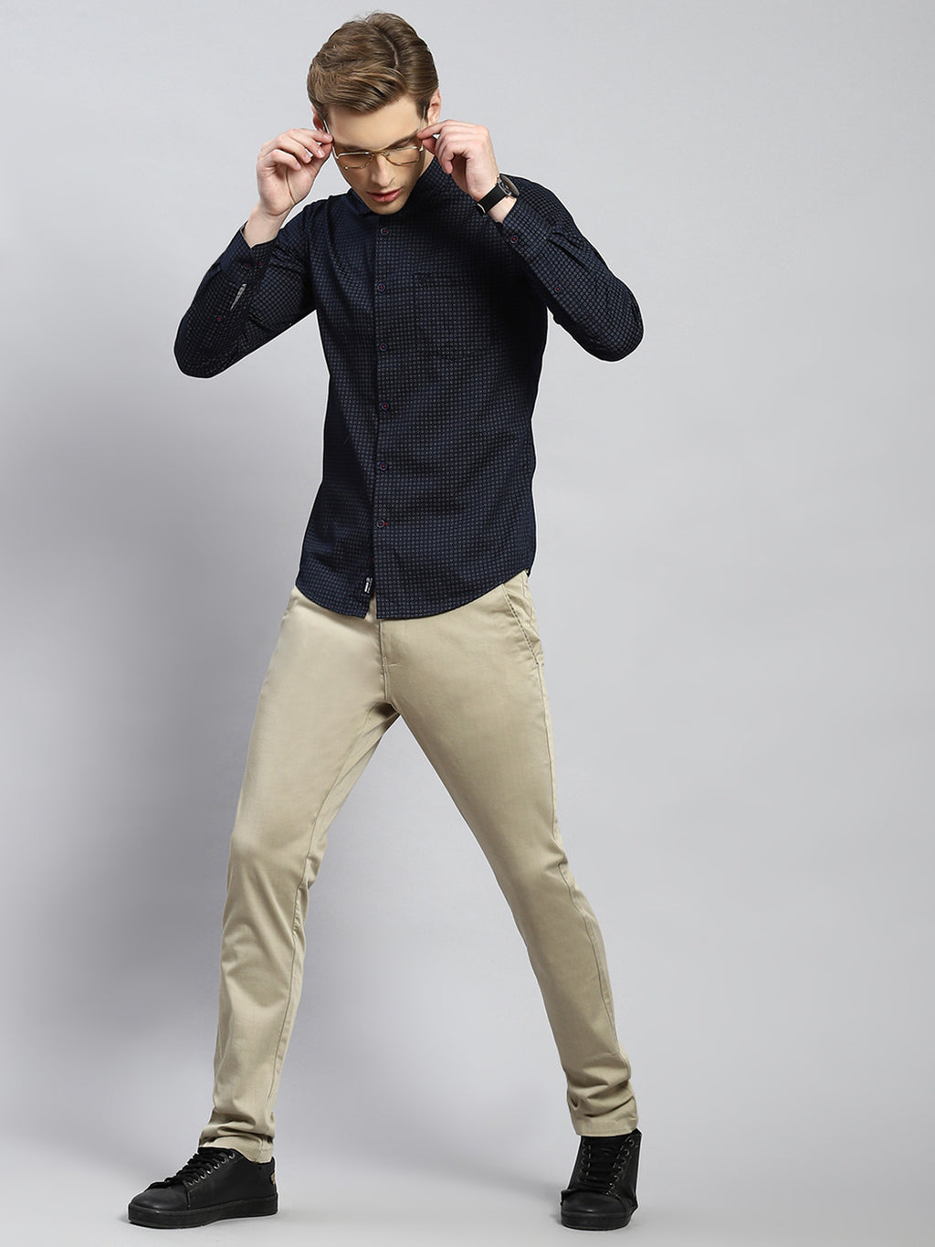 Buy Men Khaki Regular Fit Trouser Online in India - Monte Carlo