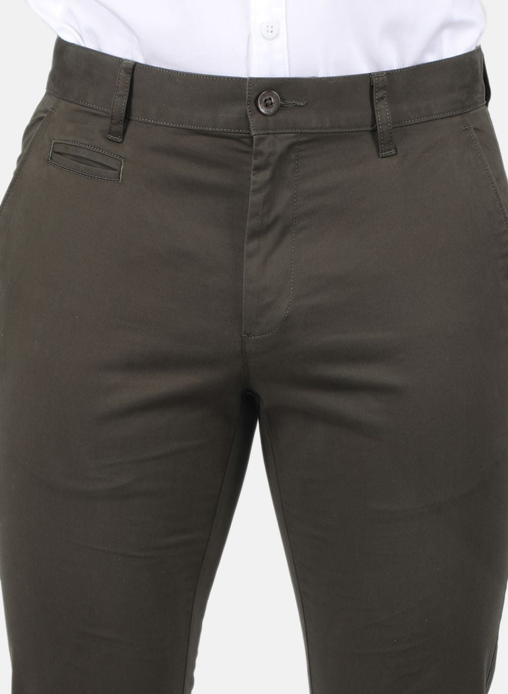 Men Olive Regular Fit Trouser