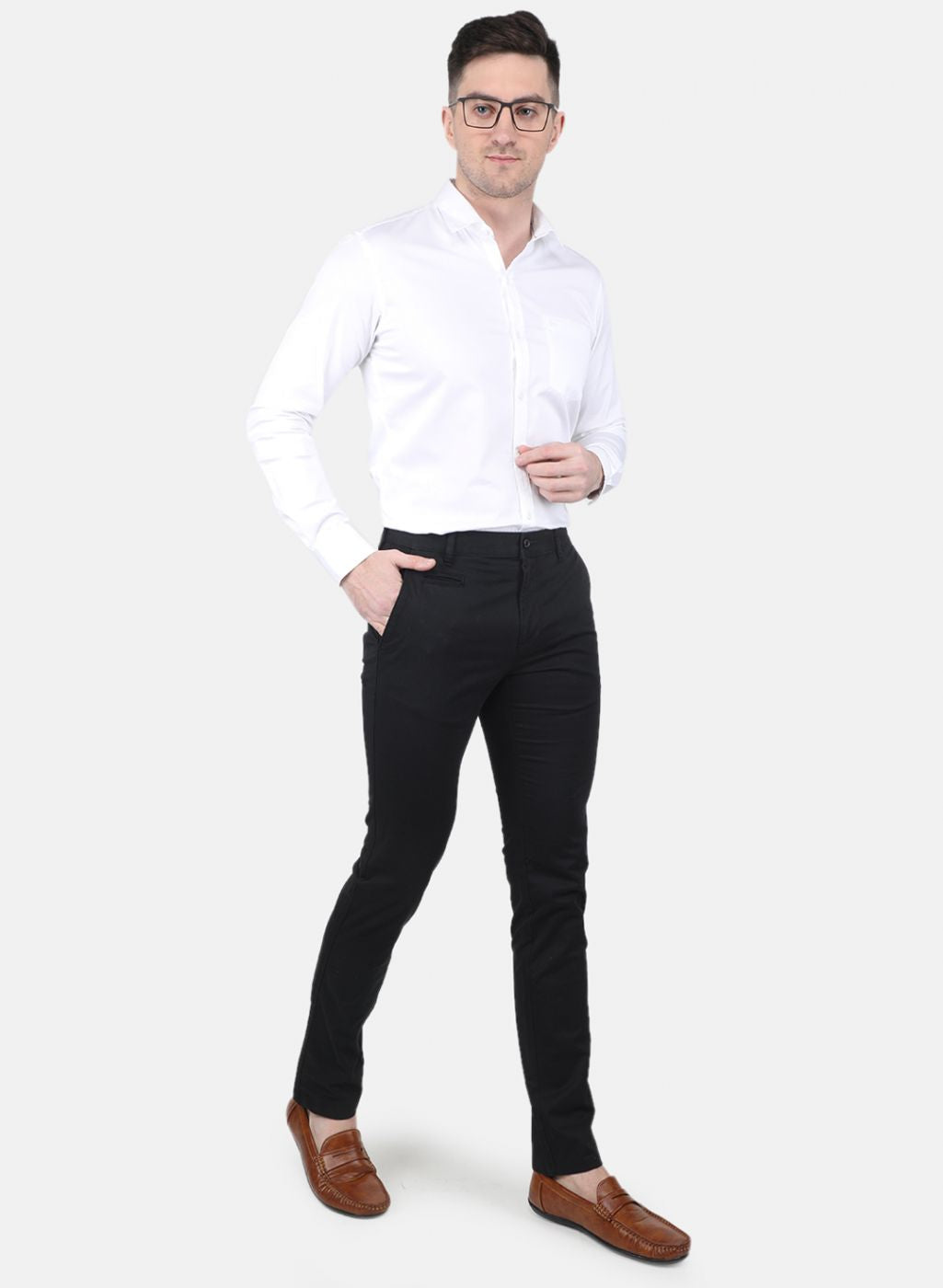 Men Black Regular Fit Trouser