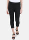 Women Black Solid Capri