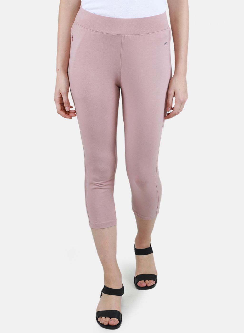 Buy online Pink Solid Legging from Capris & Leggings for Women by
